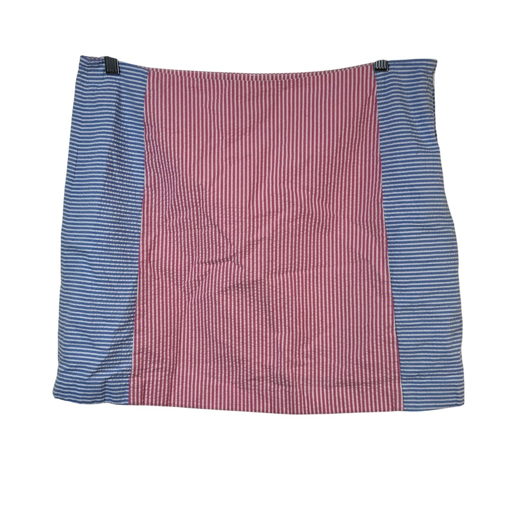 Vineyard Vines Pink Blue Seersucker Striped Mini Skirt Size 12 Cotton Preppy